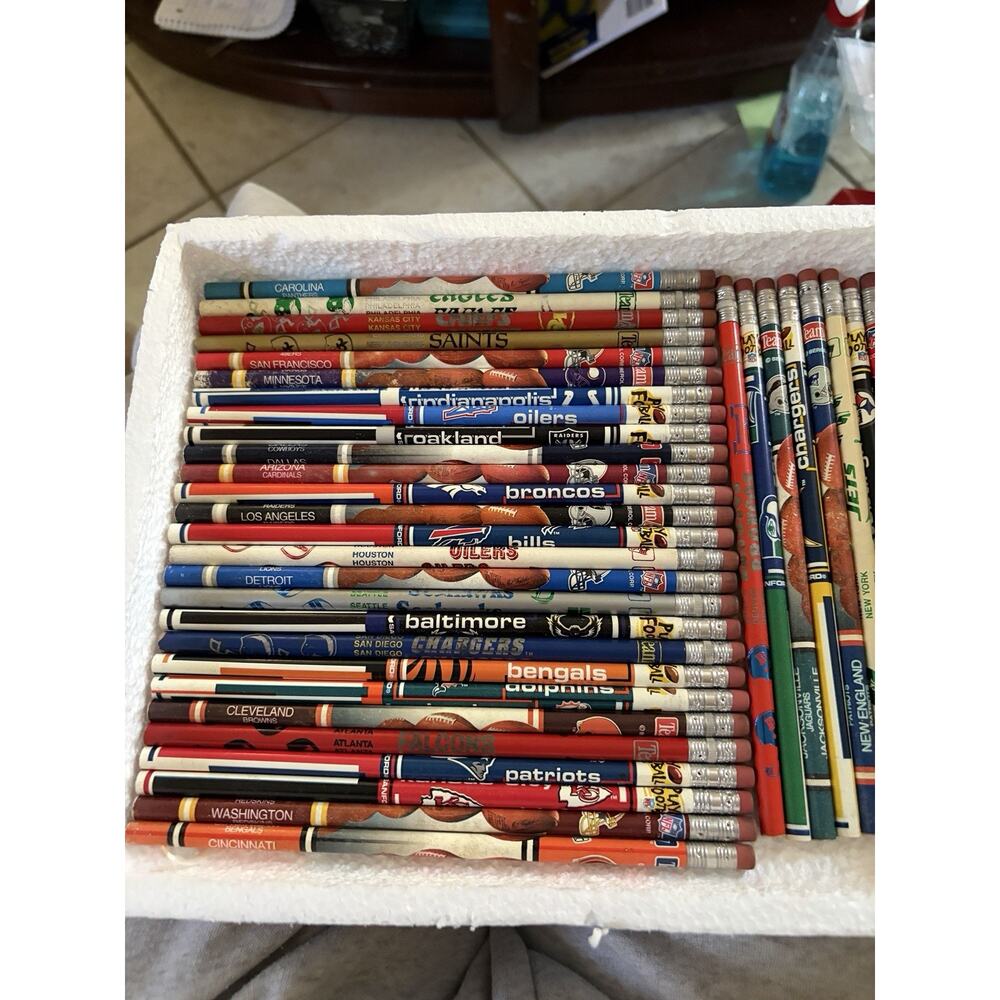 Vintage 1990’s 2000’s NFL Pencils Unsharpened Football No. 2 Lot Of 47